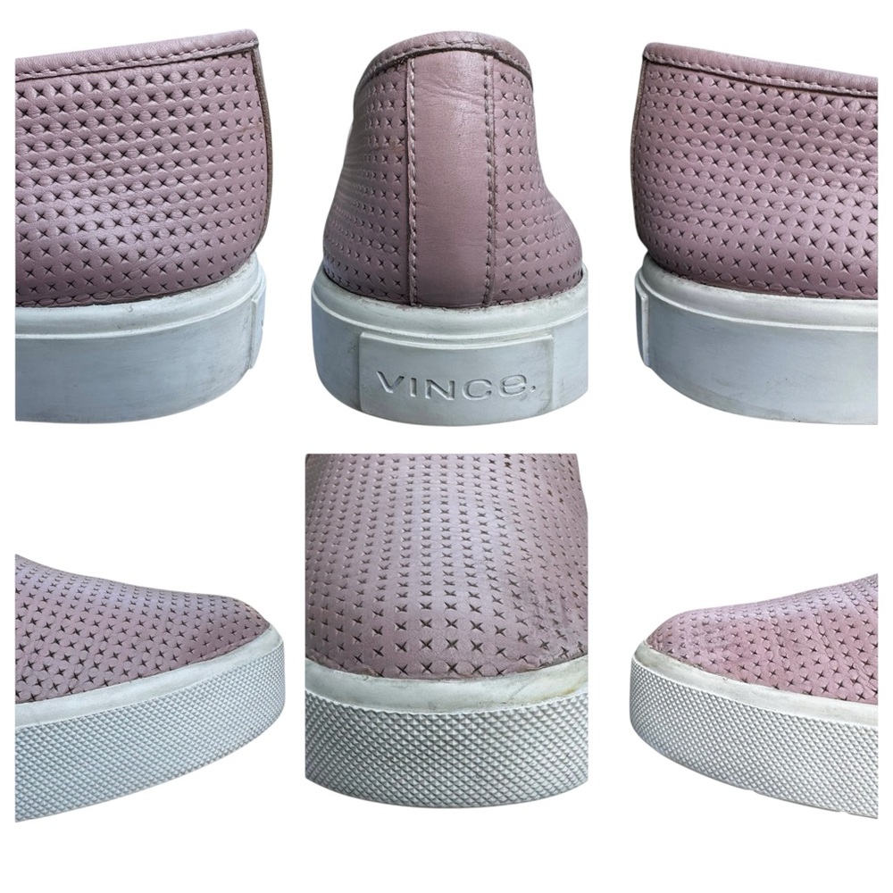 Vince Perforated Leather Slip On Sneakers Shoes Blair 5 Rose Pink US 8 Comfy - Picture 8 of 16